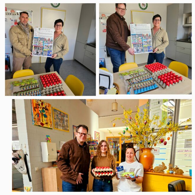 SPD Ostereierverteilaktionen bei der Kita "Beimskinder" und bei dem Familien- und Jugendzentrum Olvenstedt