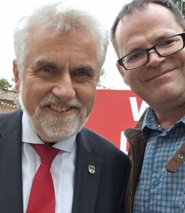 Armin Willingmann und Christian Hausmann beim SPD Sommerfest am 19.08.2026 in der Festung Mark.