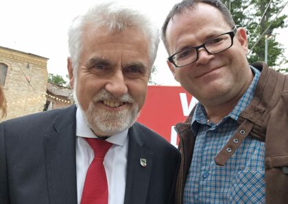 Armin Willingmann und Christian Hausmann beim SPD Sommerfest am 19.08.2026 in der Festung Mark.